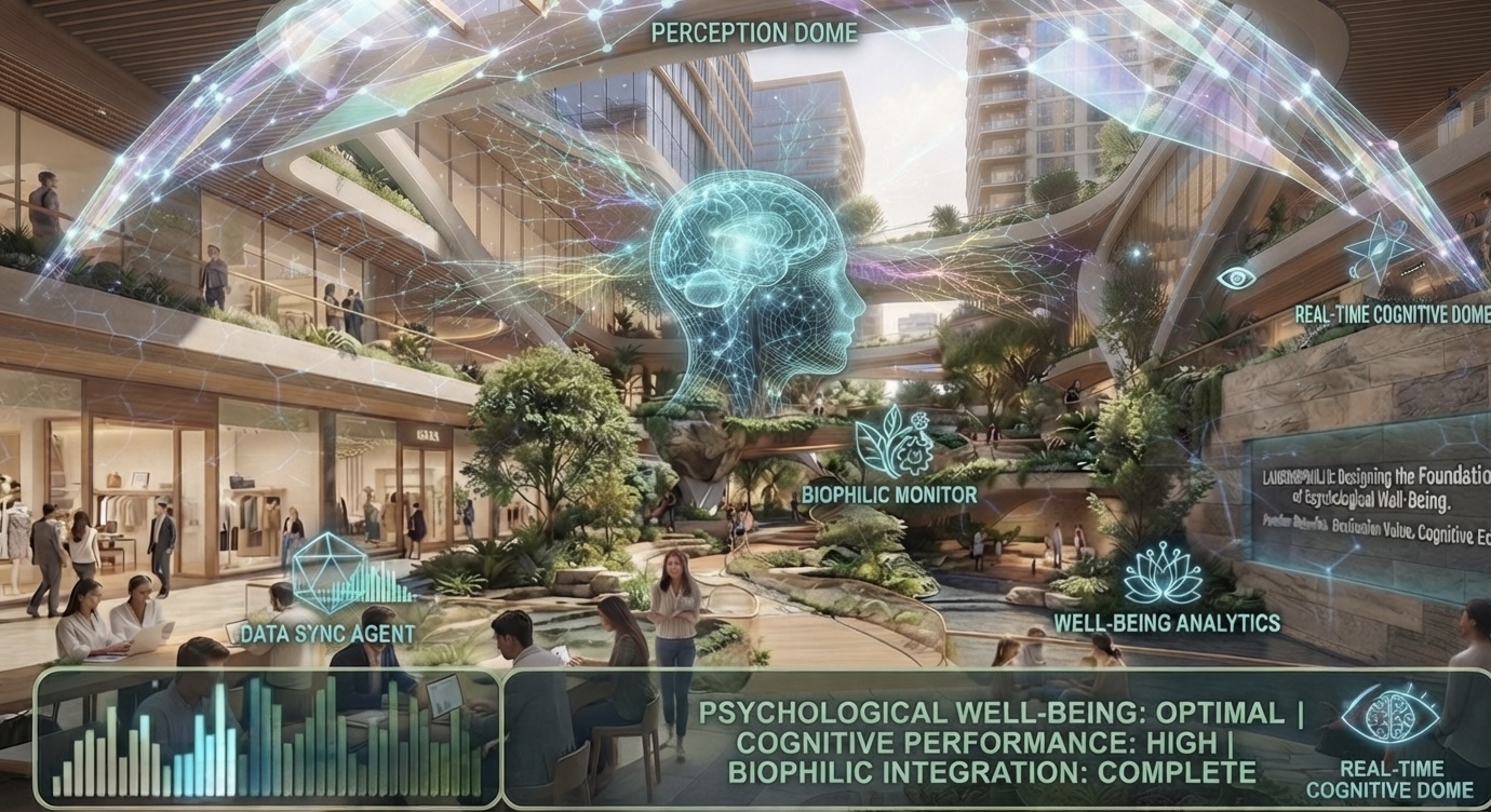 An analysis of a landskiphilic environment within commercial and residential assets through the lens of an AI agent valuing the positive impact on psychological well-being.